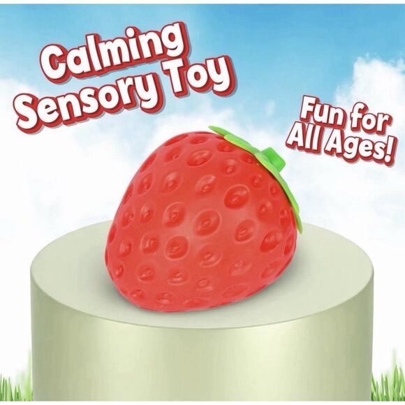 Sunny Days Jumbo Squeezy Strawberry Squishy Toy Stress Relief Sensory Fun - Picture 5 of 5